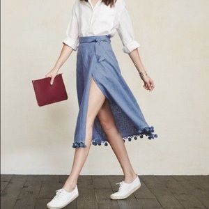Reformation Féria Skirt - Chambray/L